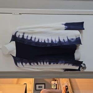 Ecru Tie Dyed Cardigan Sweater